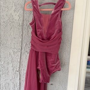 balera Mauve Pink Velvet Dance Leotard One-Piece